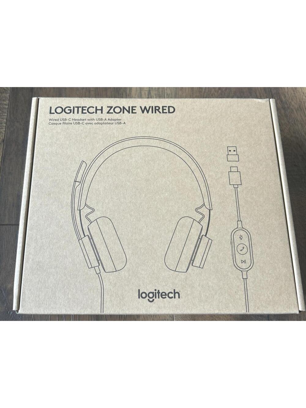 Logitech Zone Wired USB-C Noise Cancelling Headset with USB-A Adapter NEW Sealed